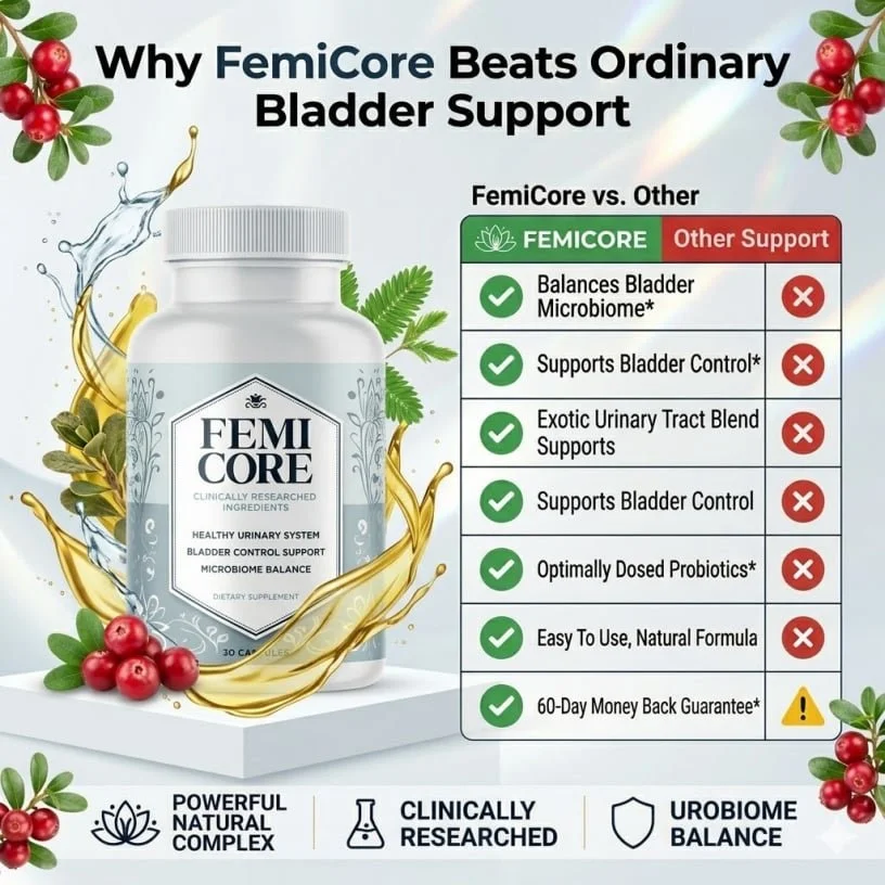 Why FemiCore beats ordinary bladder support comparison chart